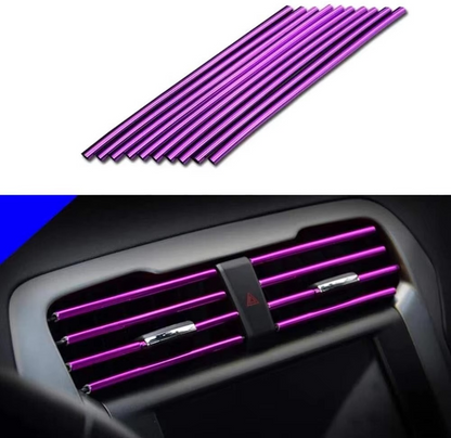 10 pcs set 20 cm Pipe Car AC Vent Blade Strip - Purple image