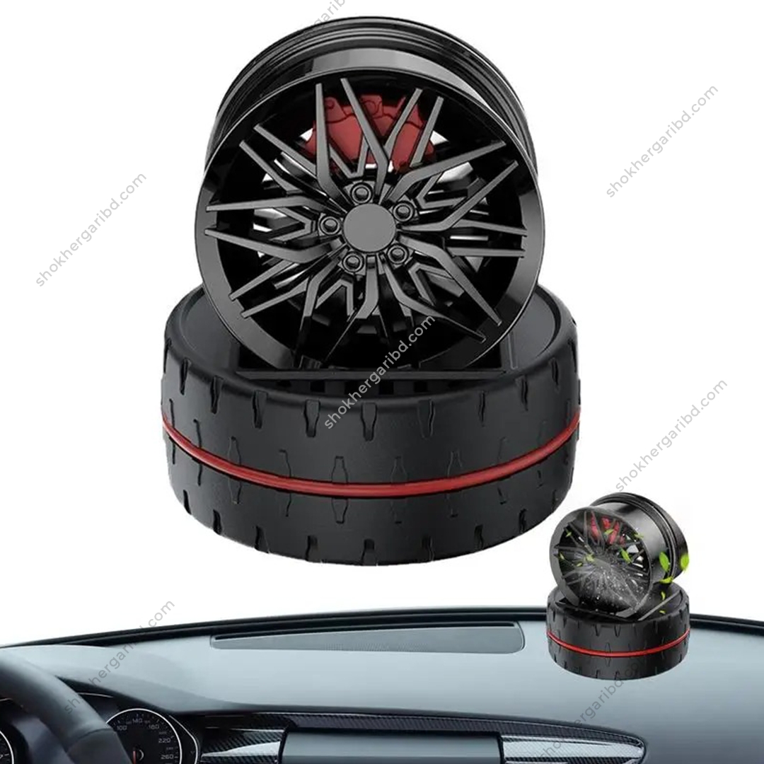 Wheel Hub Solar Rim Air Freshener - Red image