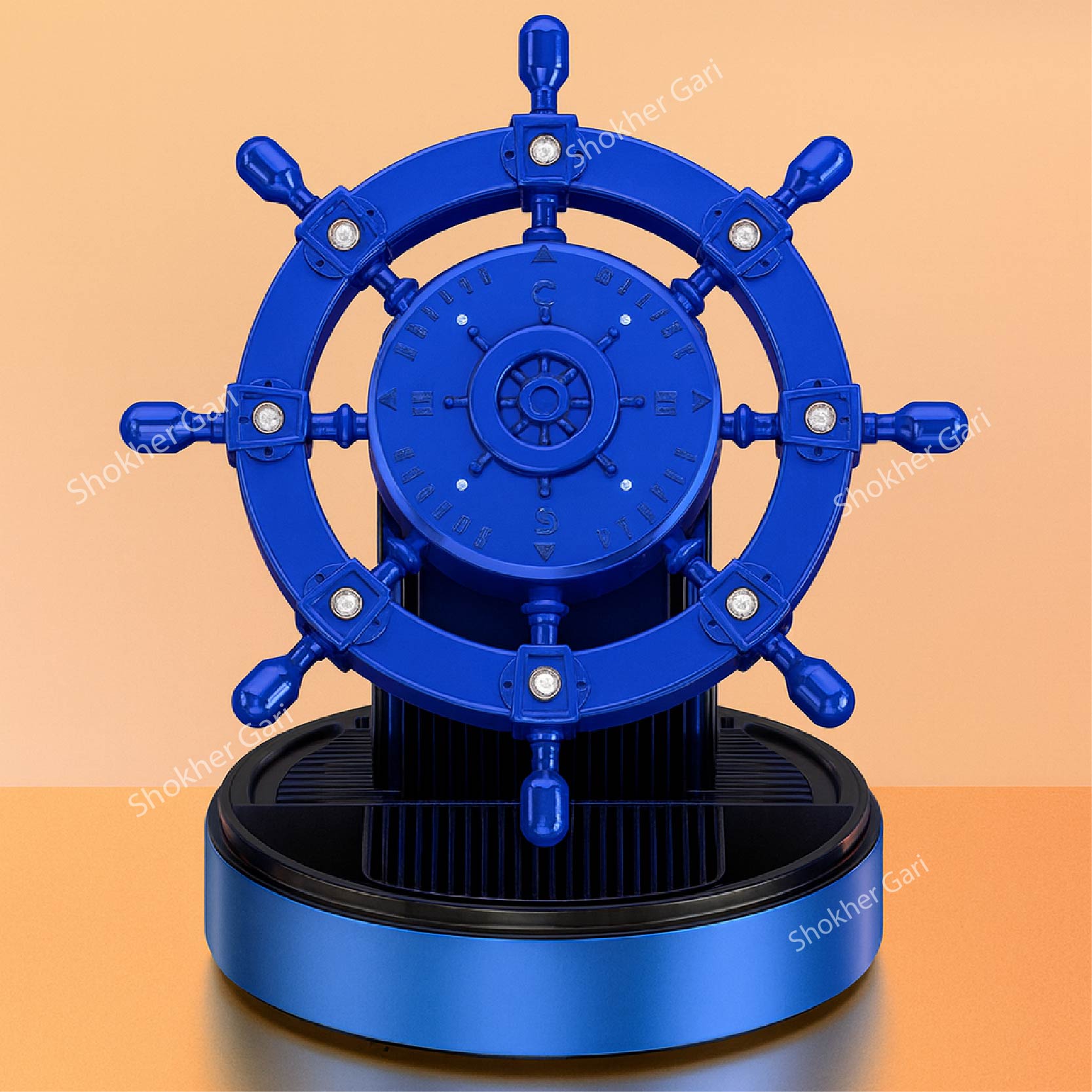 Car Air Freshener Solar Retro Ship Rotating