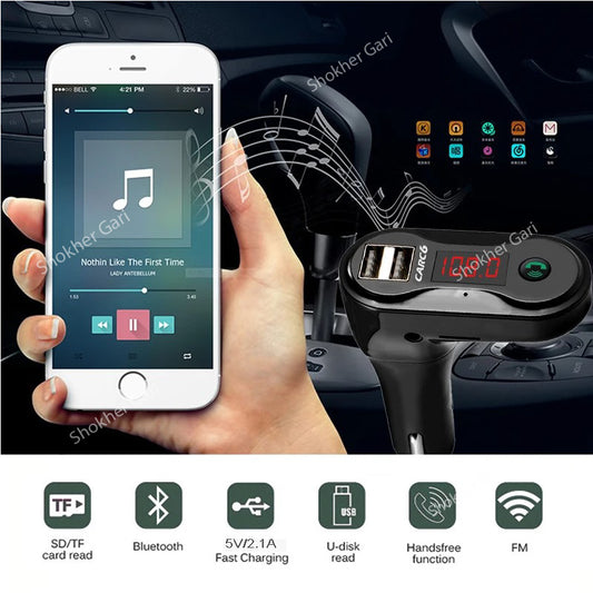 Hands Free Wireless Bluetooth FM Transmitter + AUX Modulator Car Kit MP3 Player image 0