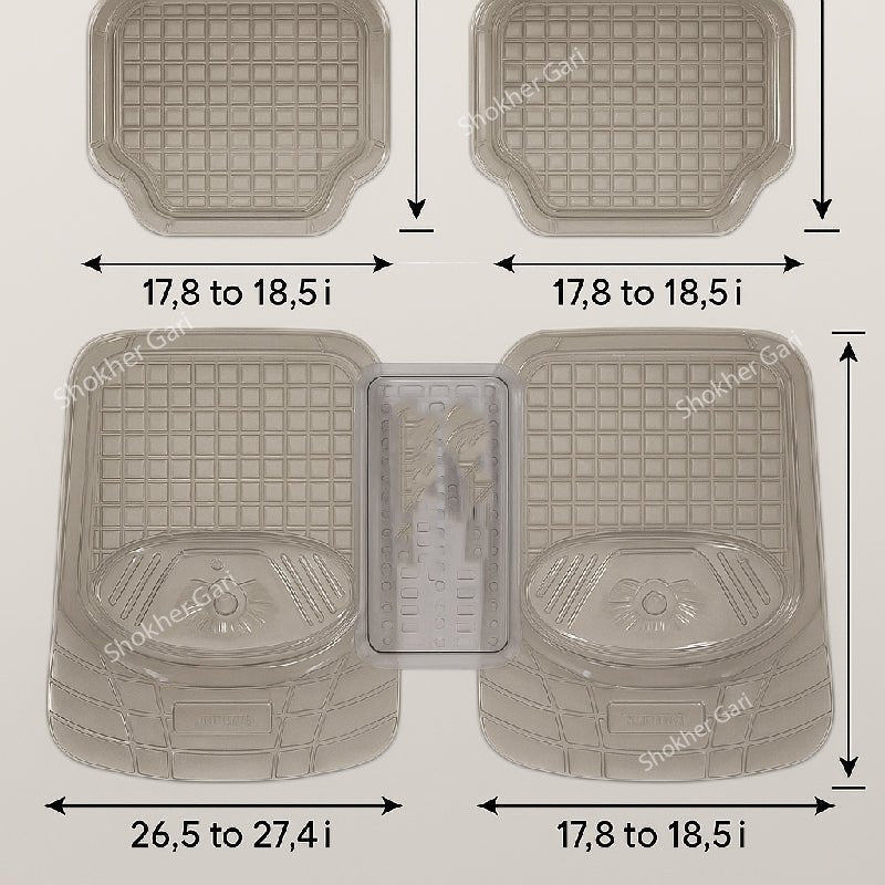Universal transparent floor mat 5pcs set