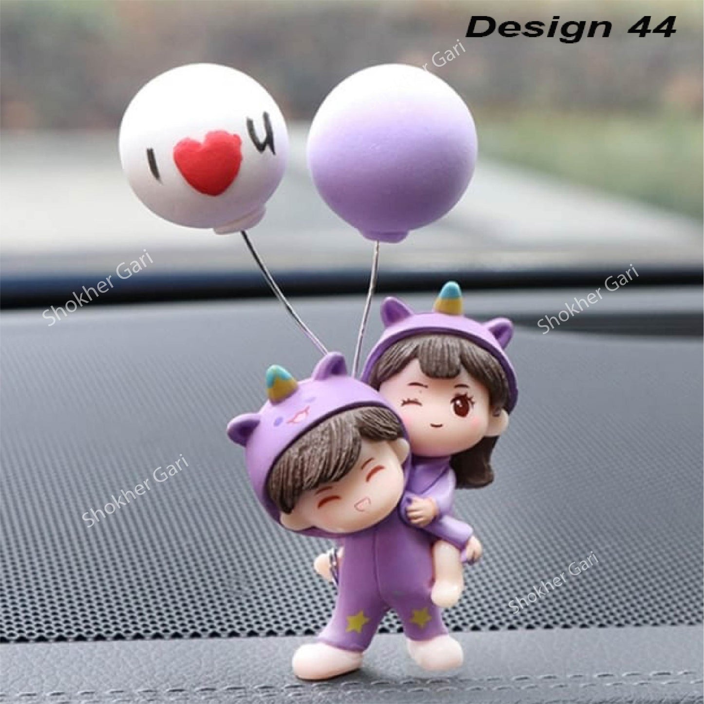 Car Dashboard Showpiece Cute Cartoon Couple Action Doll Balloon - 44 image