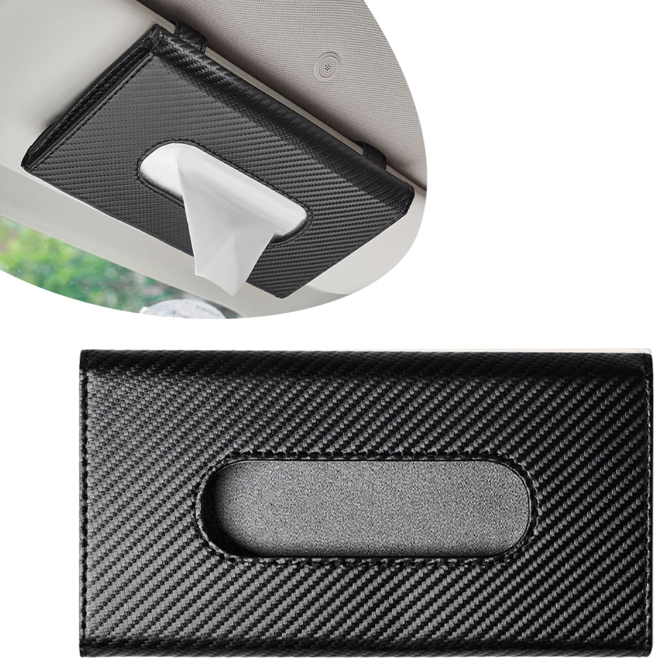 Carbon Fiber Car Sun Visor Tissue Box image 2
