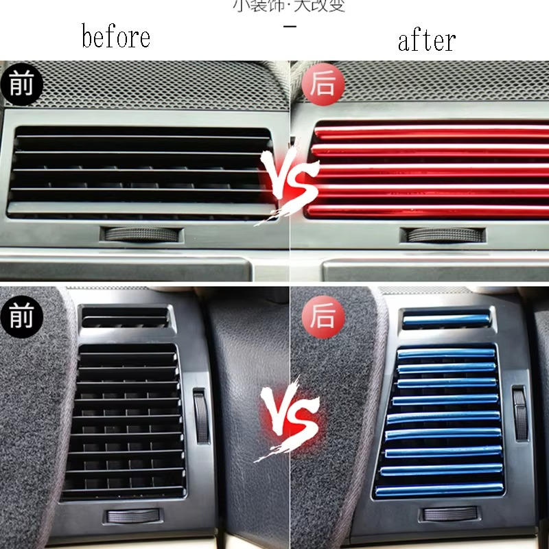 10 pcs set 20 cm Pipe Car AC Vent Blade Strip image 14