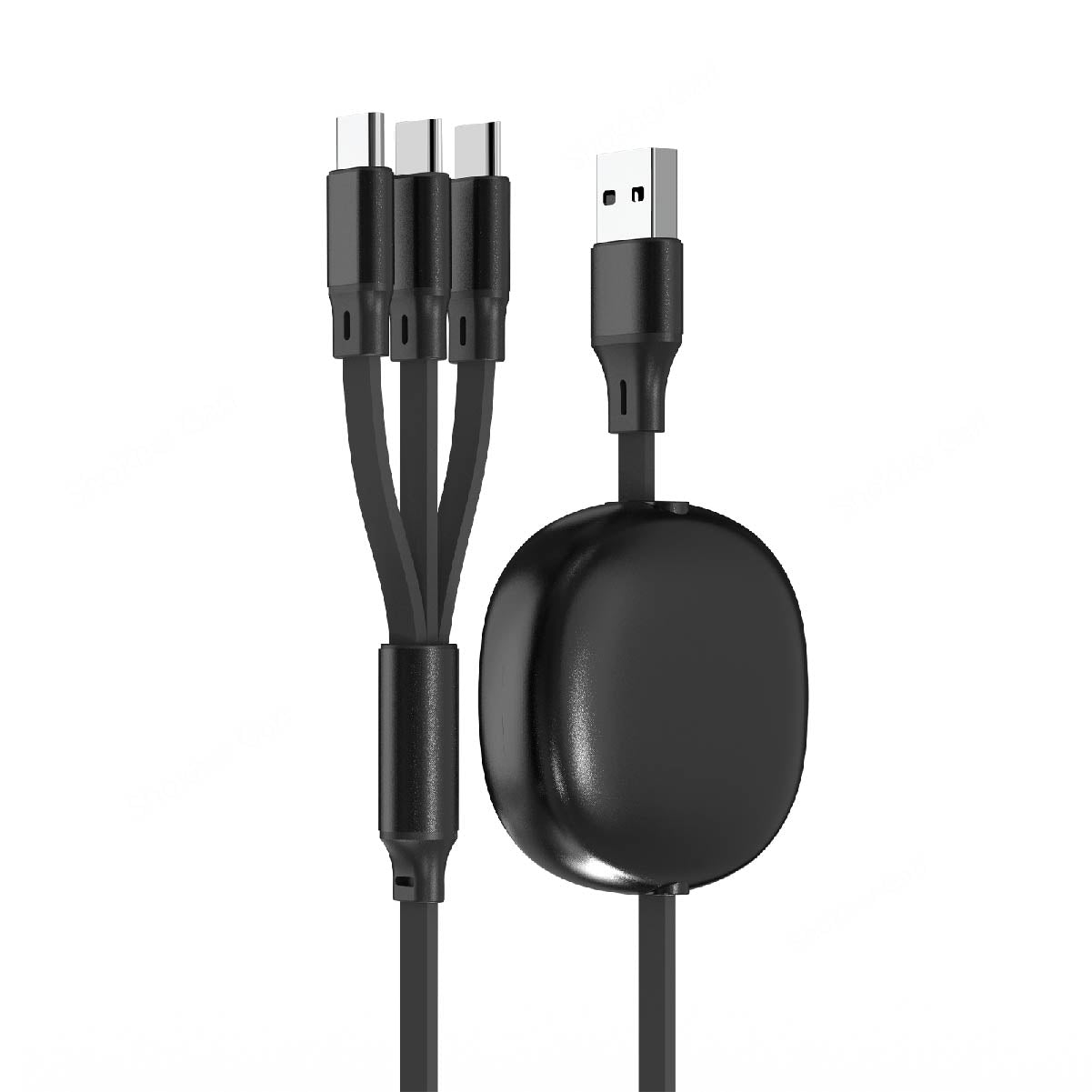 3-in-1 Only Cable Retractable Extension Fast Charging - Black image