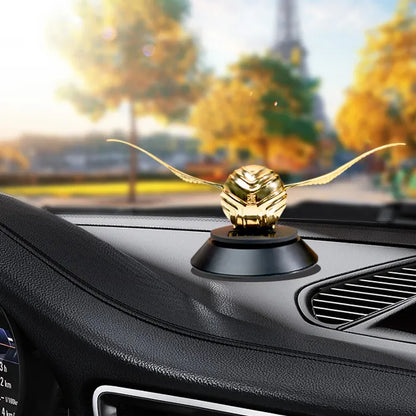 Solar & Air Powered  Golden Ball Wings Auto Air Freshner image 7