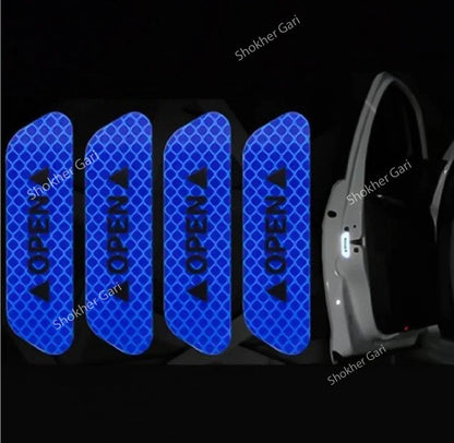 4Pcs Car Door Stickers Safety Warning Mark OPEN image 4