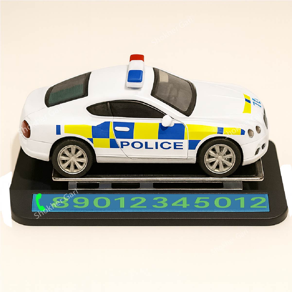 Car Sliding Showpiece with mobile Number image 2