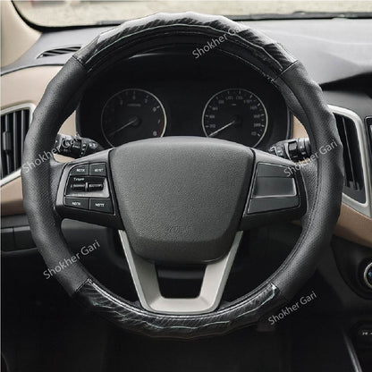 Car Grip Half Carbon Beat Steering Wheel Cover image 0