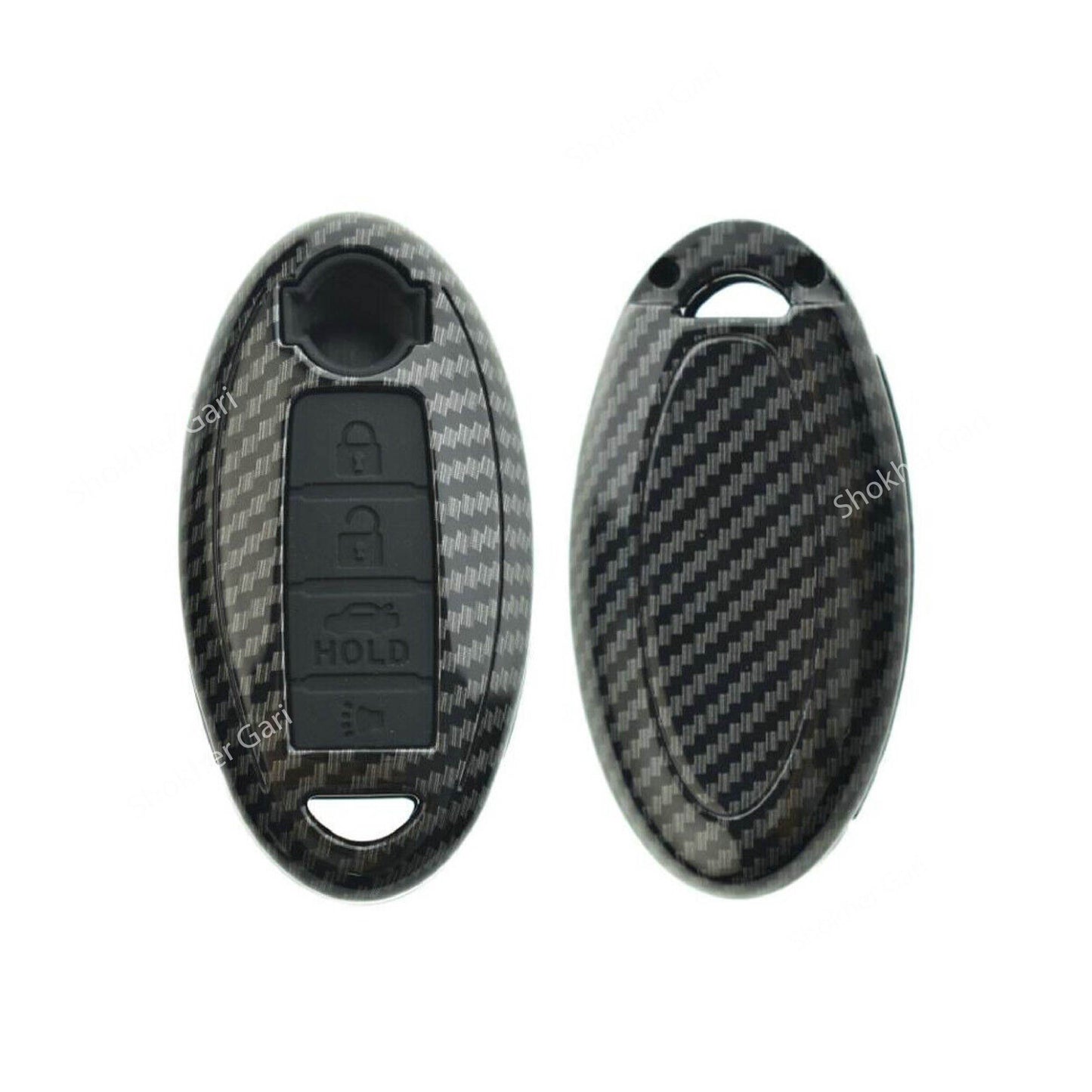 M/Y Carbon Fiber Remote Cover for Nissan X-trail , Blue bird, Juke, Sunny - 3 Button image