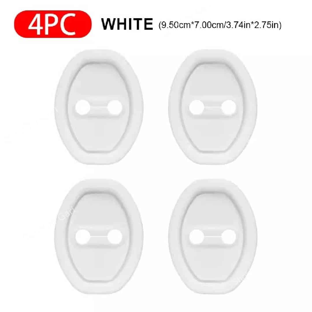 M/Y 4 pcs set Car Door Lock Protector Cover for Sound - White image