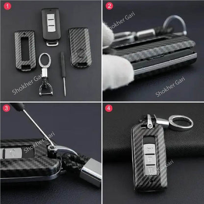 M/Y Carbon Fiber Remote Cover for Mitsubishi Outlander, Eclipe cross, Lancer image 2