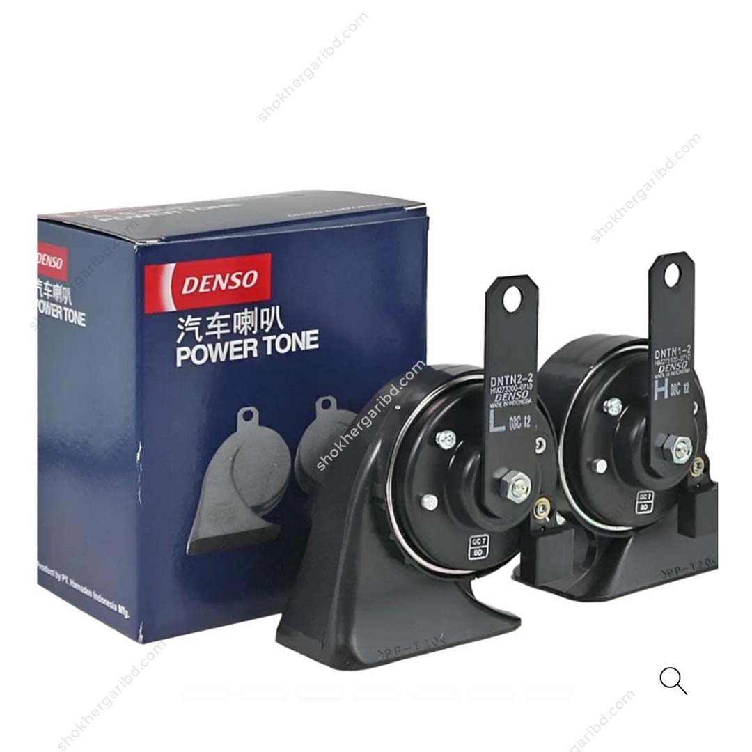 Car Original Denso Loud Sound Electric Horn Power Tone 12W Snail 02 pcs Set - image 0