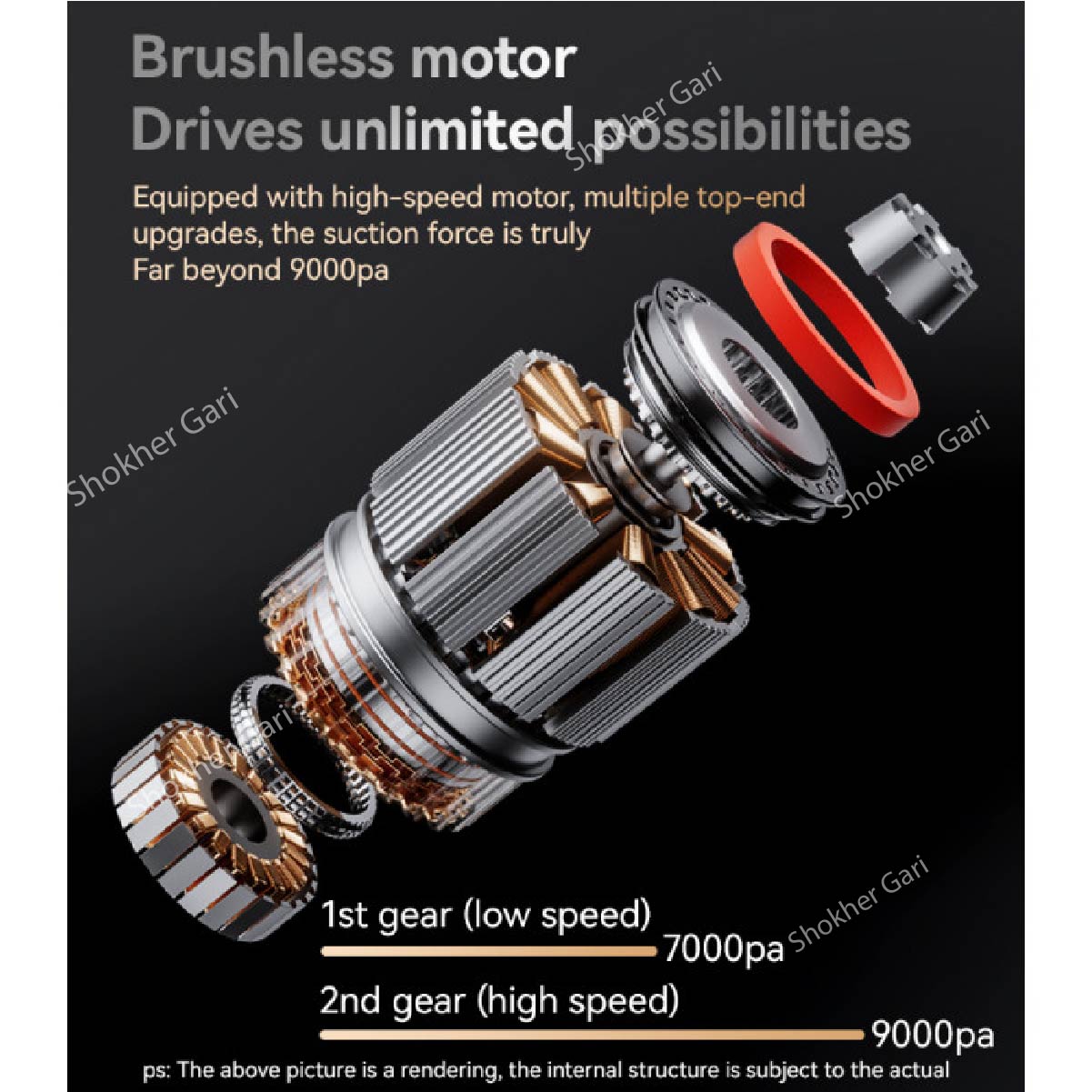 VC08 4000mAh Blowing And Suction 2-in-1 Car Vacuum Cleaner image 1