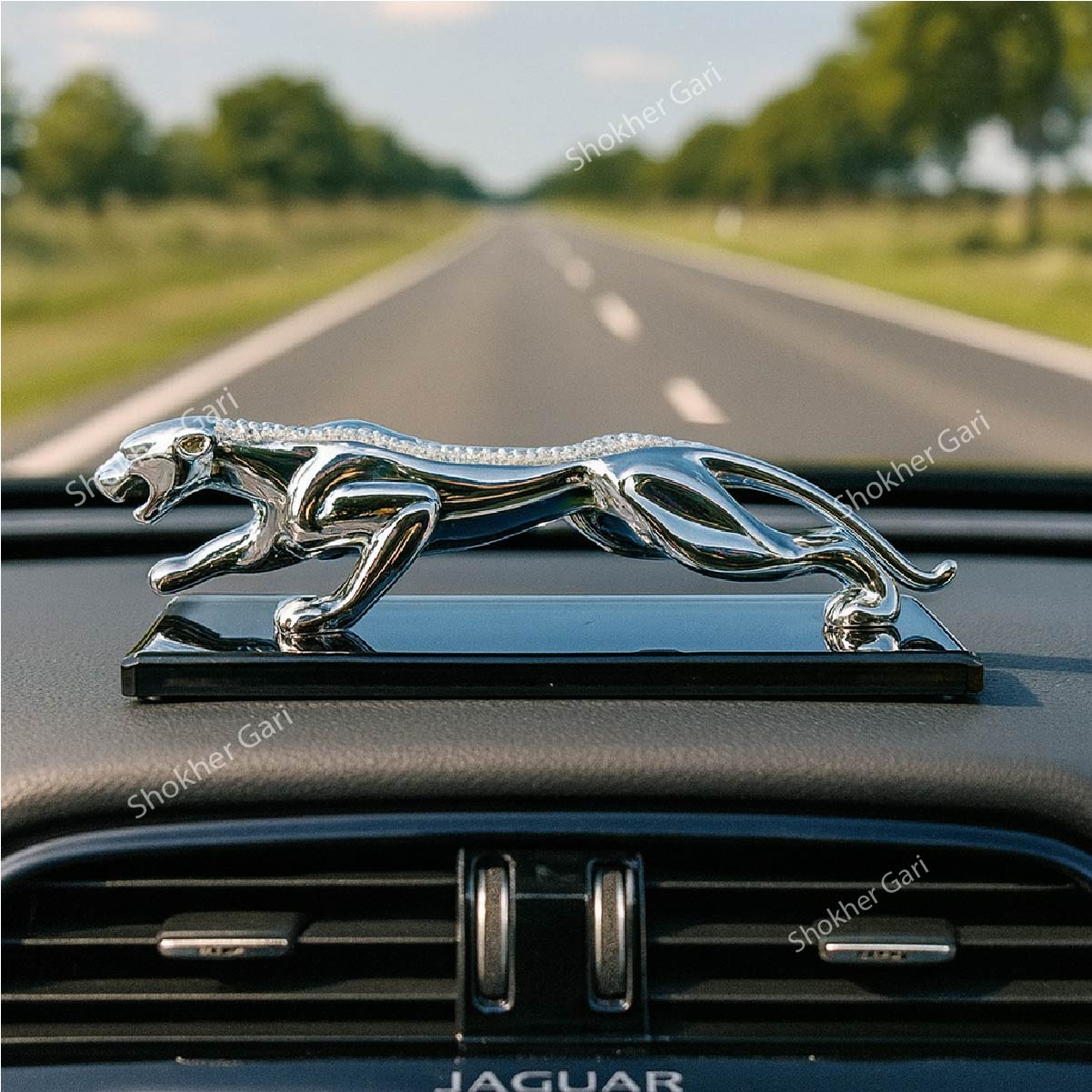 Car Dashboard Jaguar Showpiece with Glass – Shokher Gari