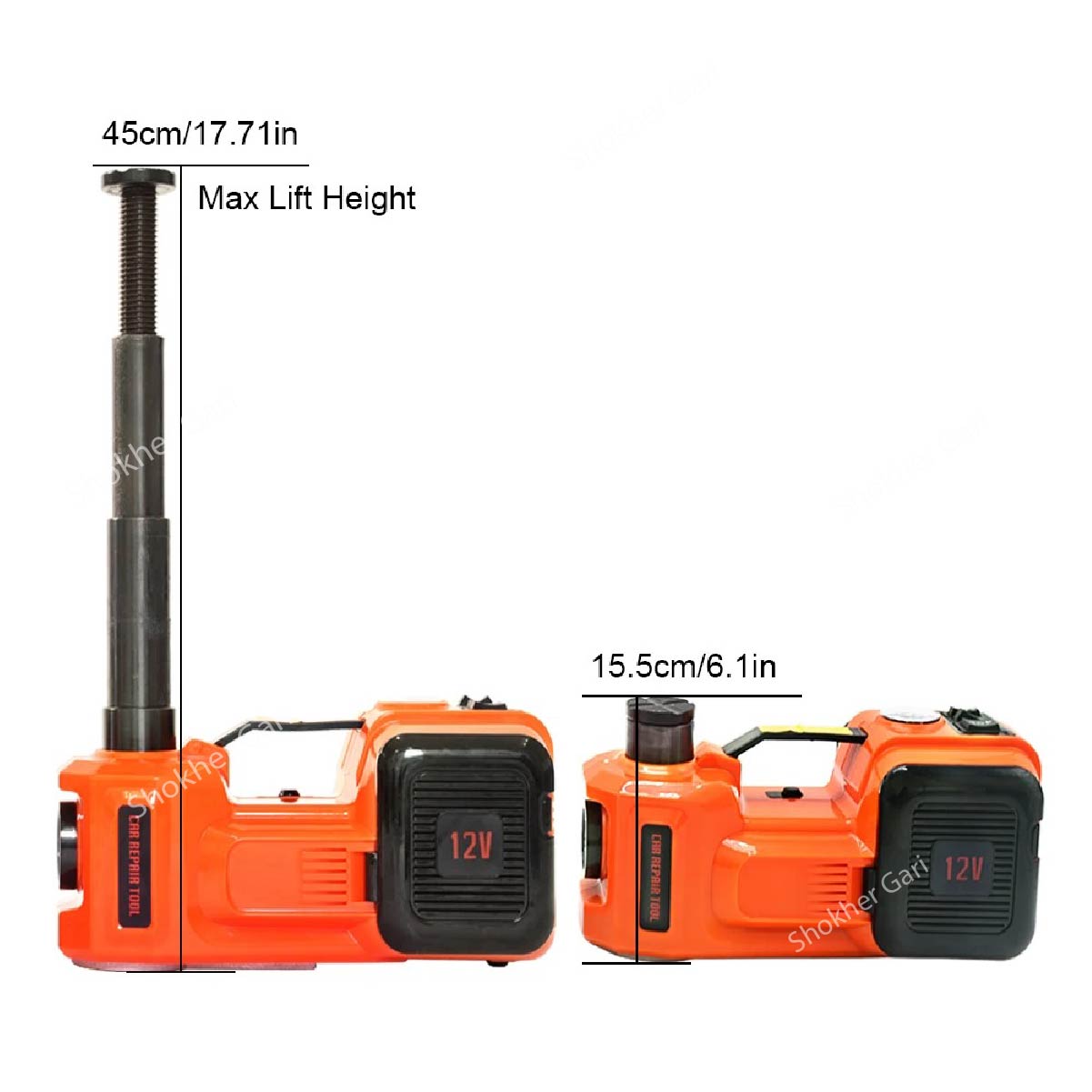 12V 5Ton Car Electric Hydraulic Floor Jack, Tire Inflator Pump image 3