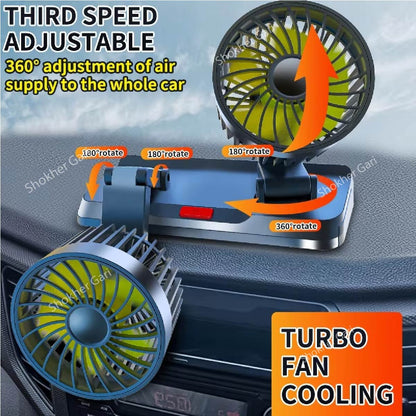 Two Head Electric Fan 360 Degree Adjustable image 6