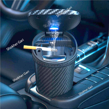 Car 05 Ashtray Carbon Fiber Portable Ceramic (With LED)(D) image 0