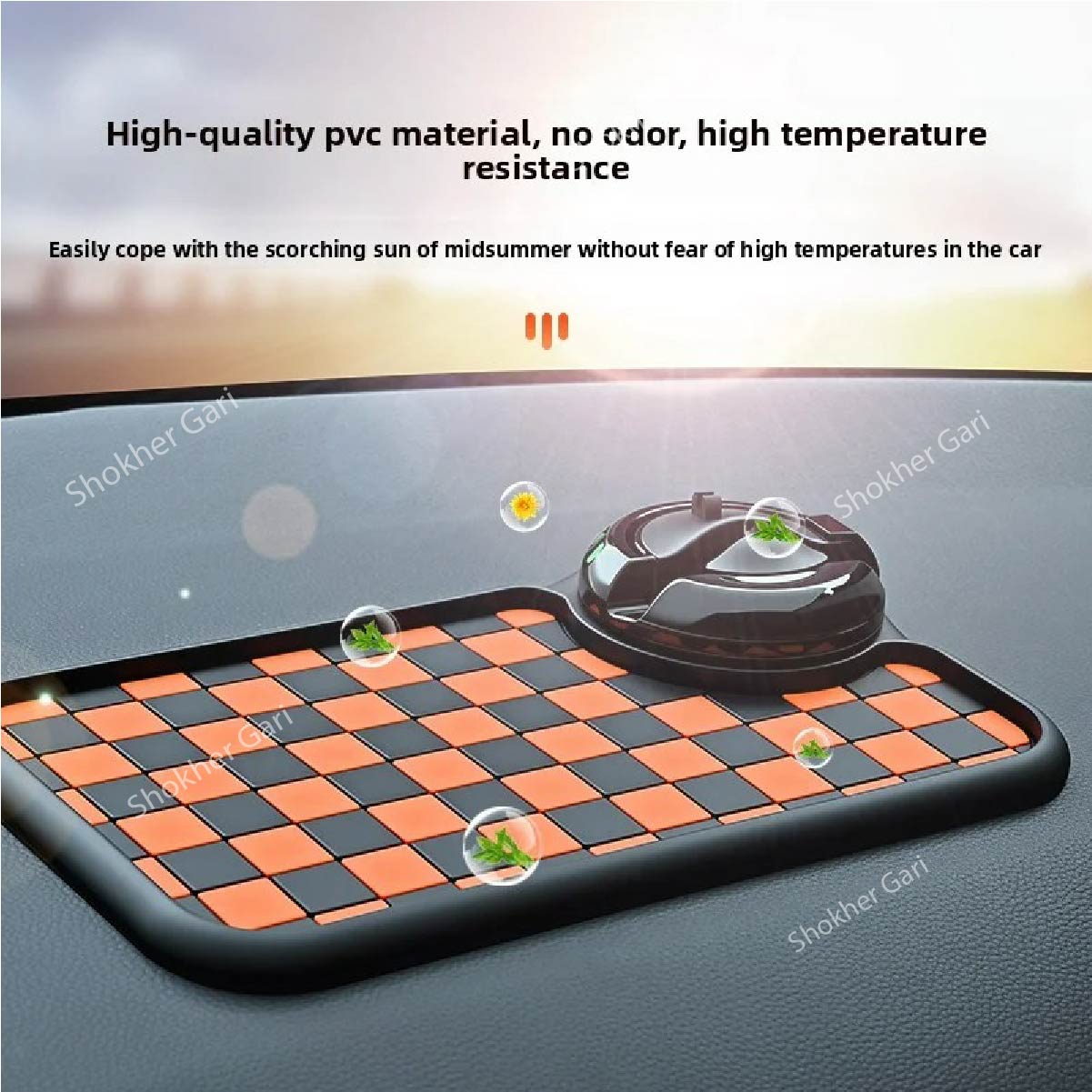 5 Number Design Car Dashboard Anti-Slip Mobile Mat image 4