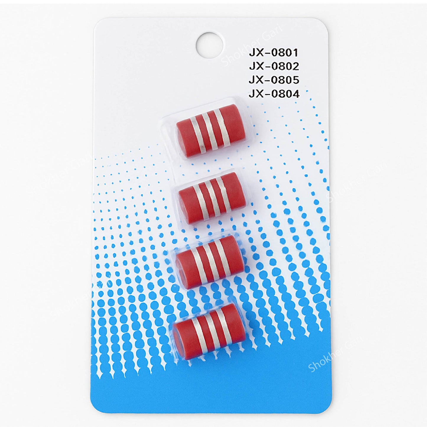 Car 4Pcs set Wheel Caps Nozzle Cap Aluminum - Red image