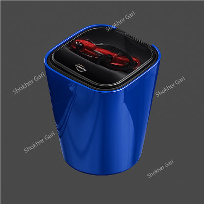 Portable Car Ashtray with LED Light-  Auto Ashtray - Blue image