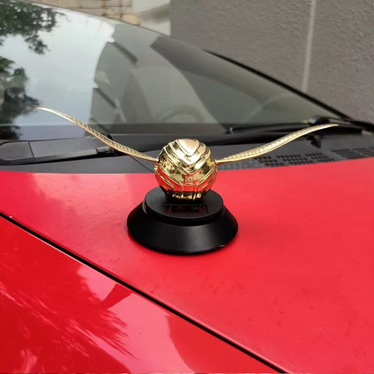 Solar & Air Powered  Golden Ball Wings Auto Air Freshner image 3