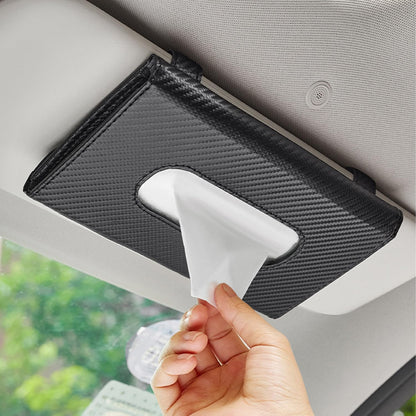 Carbon Fiber Car Sun Visor Tissue Box image 0
