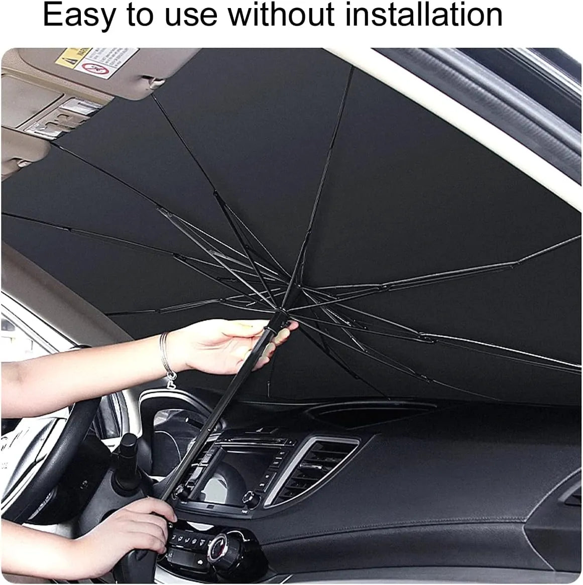 Compact Windshield Sun Shade Umbrella for All Car image 0