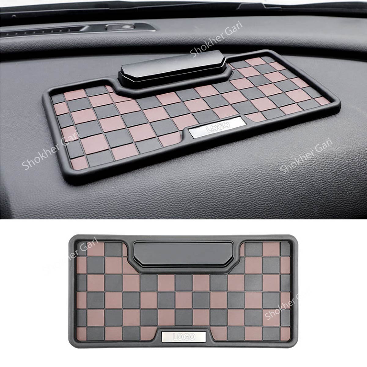 1pcs Non Slip Slide Phone Number Silicone Mat - Brown image