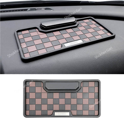 1pcs Non Slip Slide Phone Number Silicone Mat - Brown image