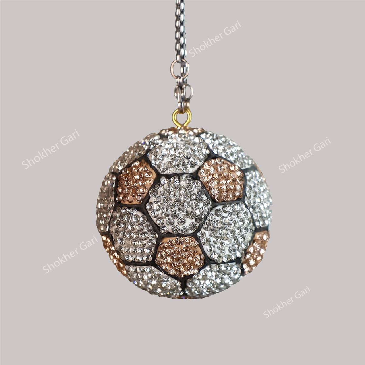 1Pcs Stone Hanging Football Car Showpiece For Mirror image 3