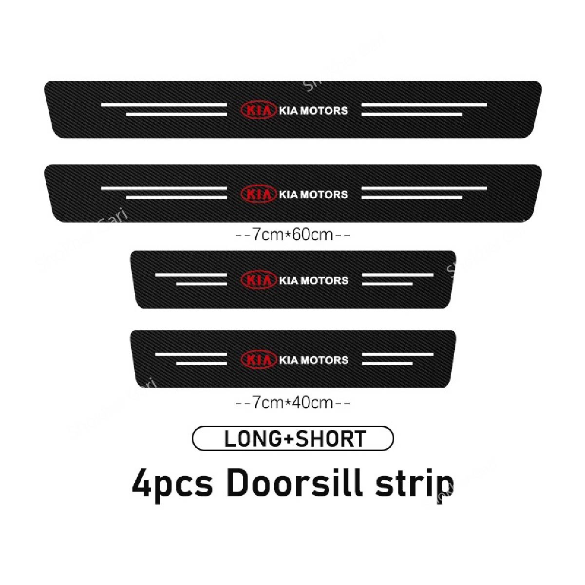 Carbon Fiber Car Door Sill Sticker Protector 4pcs Set (Copy) - KIA image