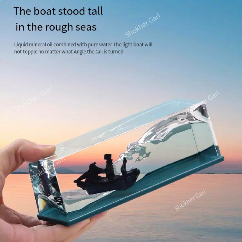 Green Wave Pirate Ship Car Dashboard showpiece image 5