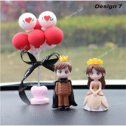 Car Dashboard Showpiece Cute Cartoon Couple Action Doll Balloon image 6