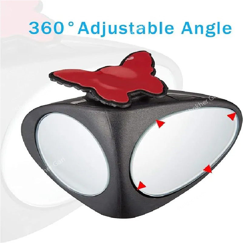 Car 3R Butterfly Blind Spot Mirror 2 Pcs set - Rear View Mirror - Black image