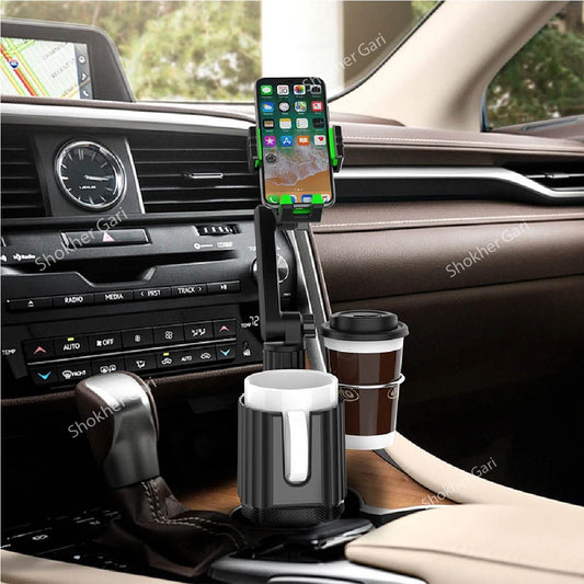 3 in 1 Car Cup Holder Phone Mount Stand Adjustable image 0