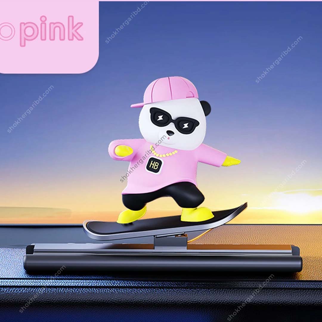 Car Sliding Skateboard Bear Temporary Parking License Plate - Pink image