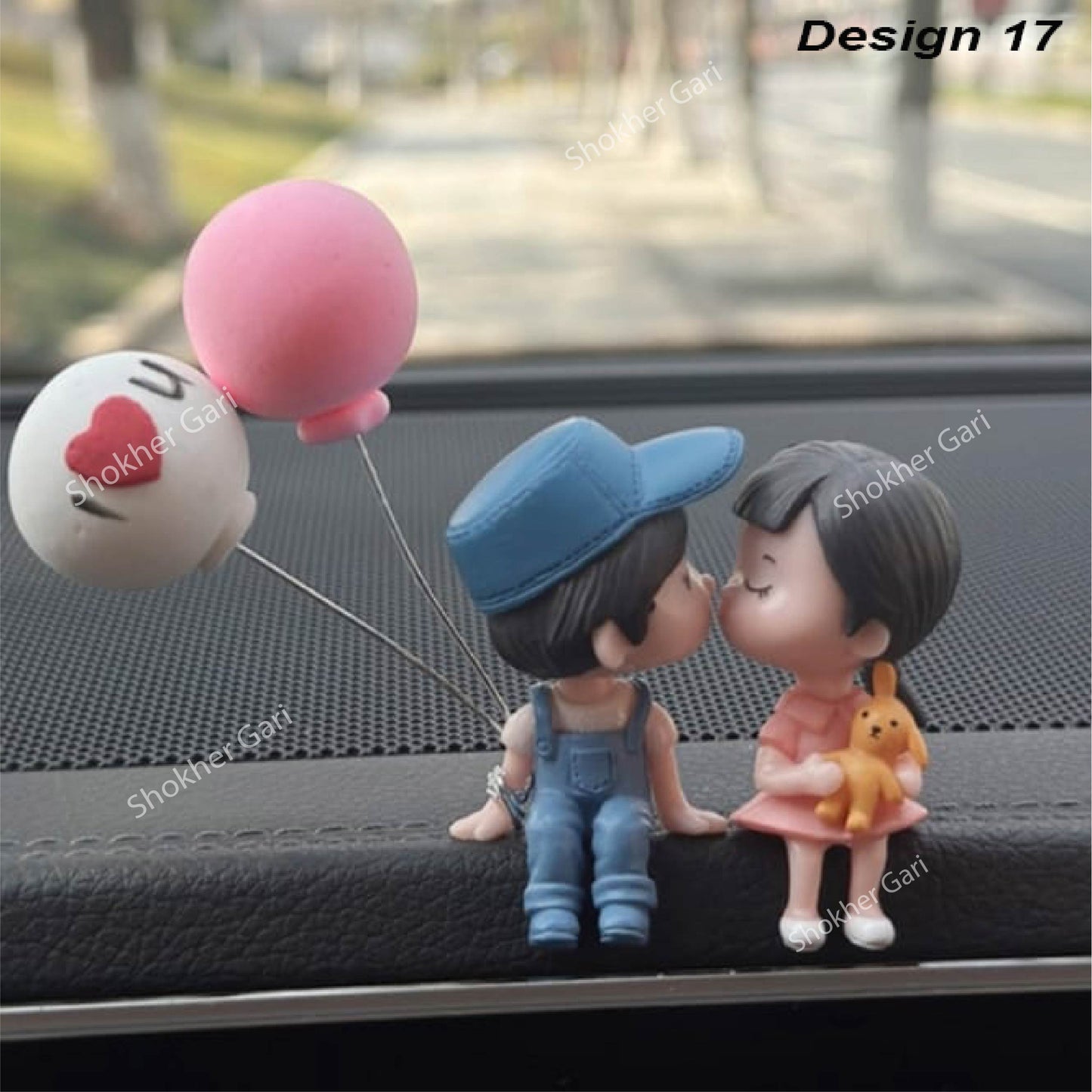 Car Dashboard Showpiece Cute Cartoon Couple Action Doll Balloon image 14