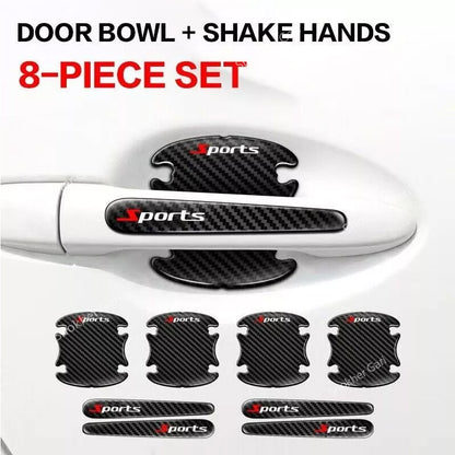 8 pcs set Sports Car Door Handle Bowl Cover Protector Sticker image 6