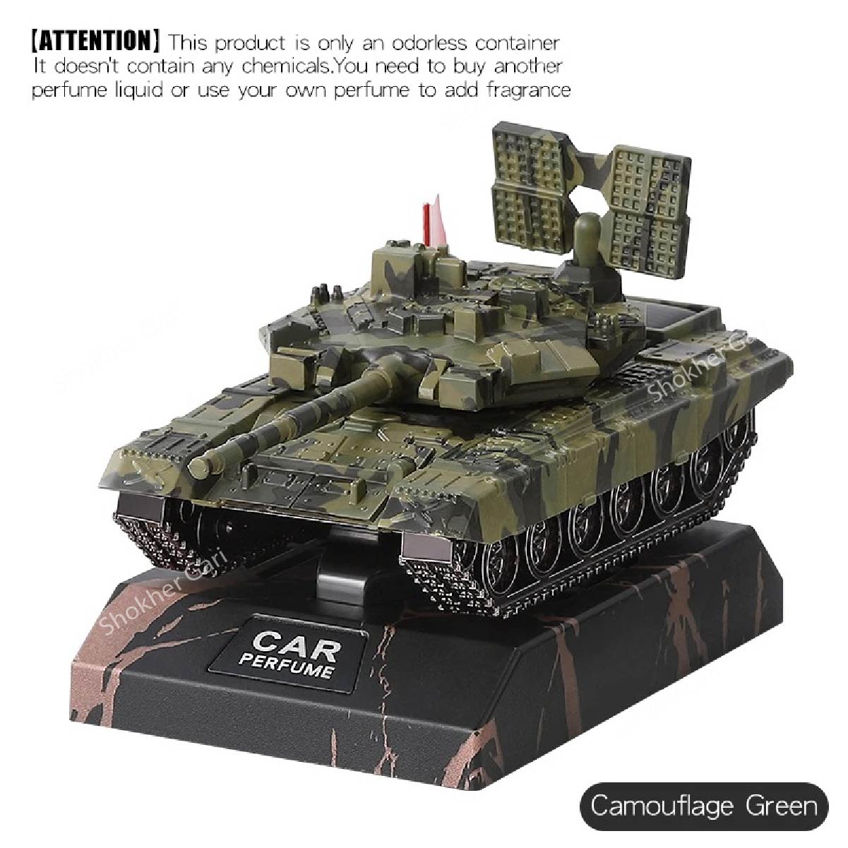 Drift tank model rotate radar car dashboard - Green image