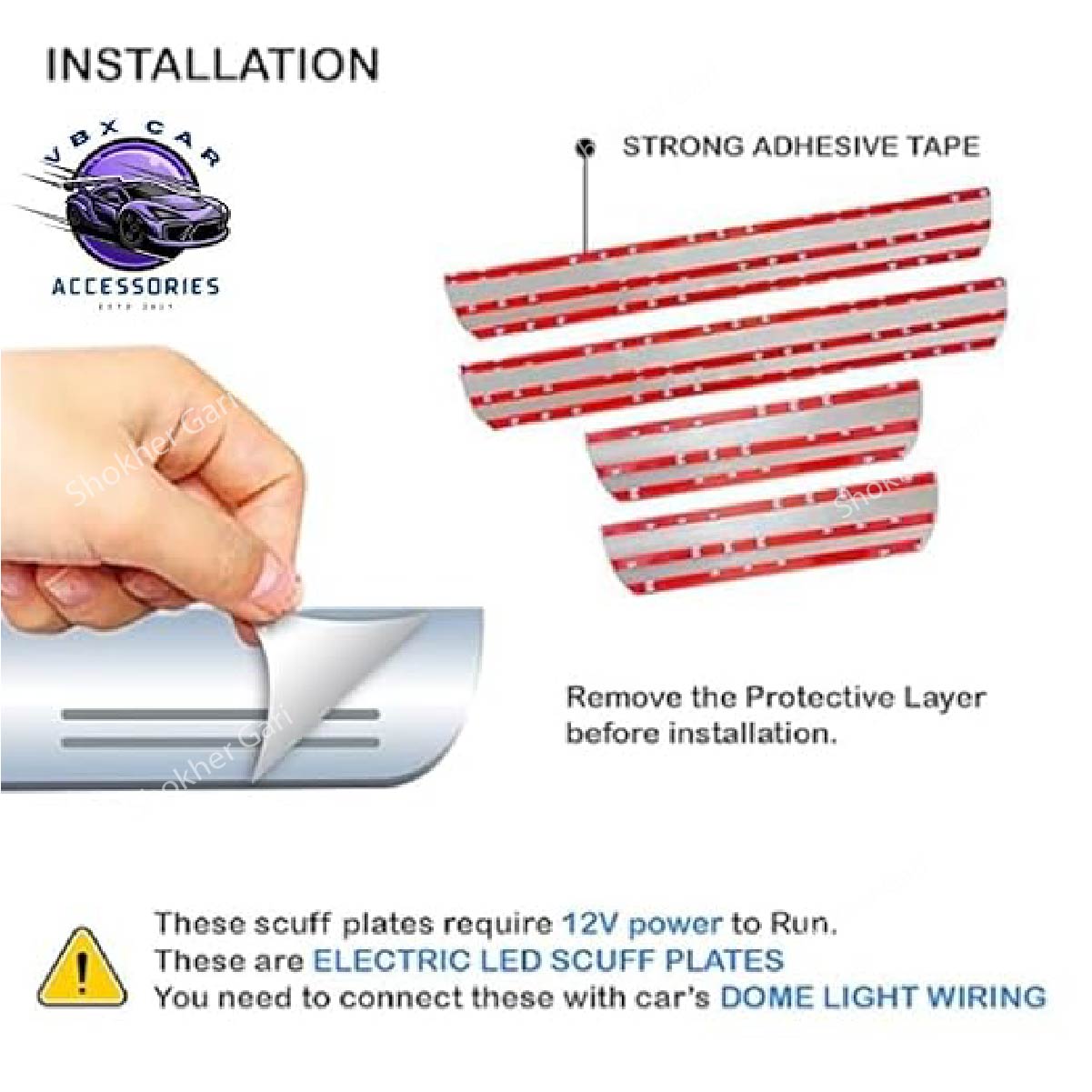 M/Y/P LED Car Door Footstep  Sill Plates Door 4pcs/2pcs Set image 2