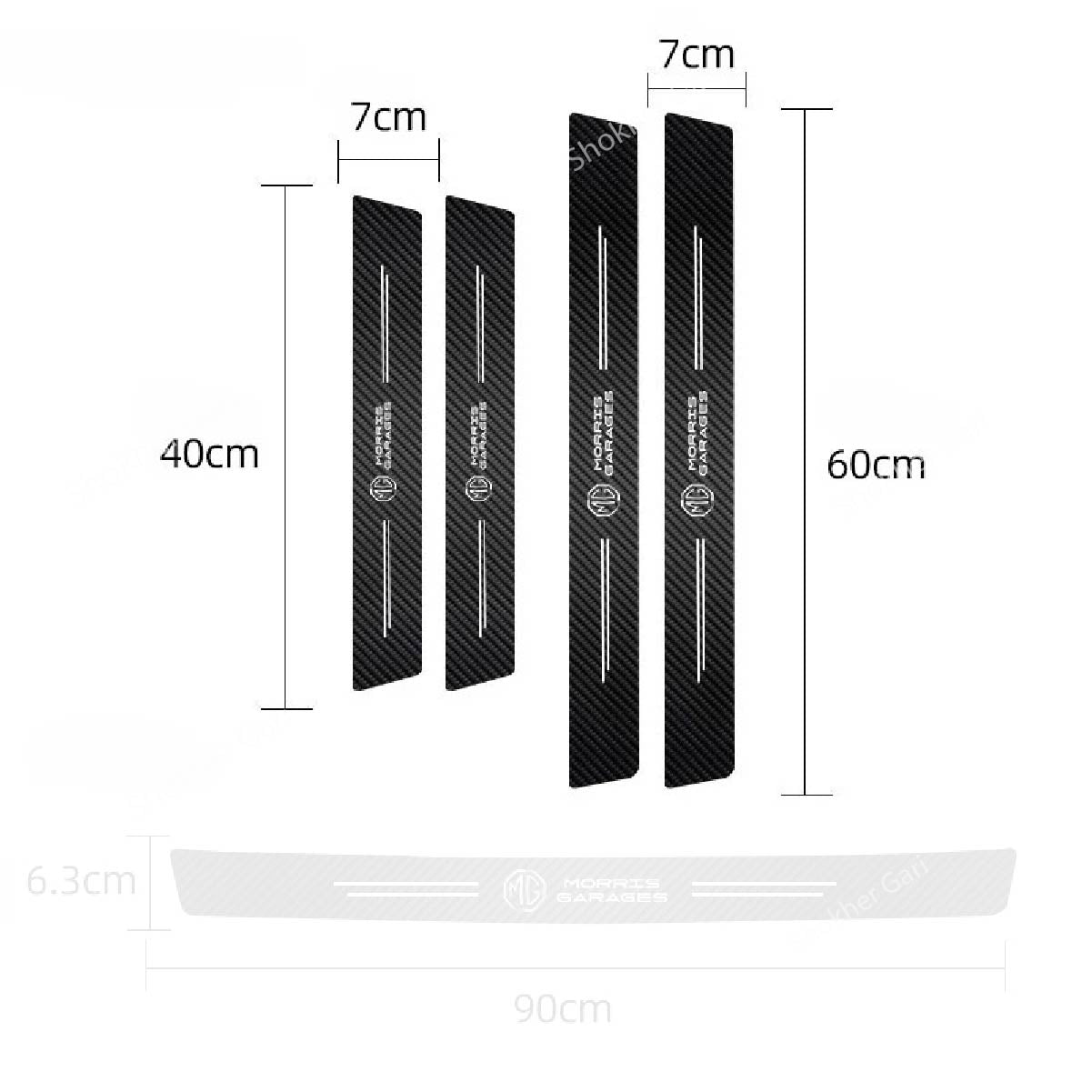 Carbon Fiber Car Door Sill Sticker Protector 4pcs Set image 27