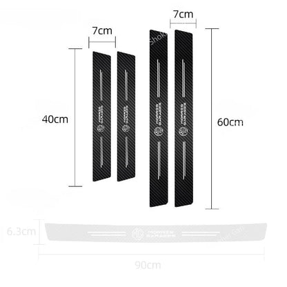 Carbon Fiber Car Door Sill Sticker Protector 4pcs Set image 27