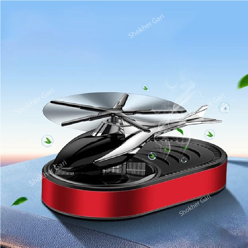 Solar Powered Helicopter style Perfume For Car Dashboard image 1