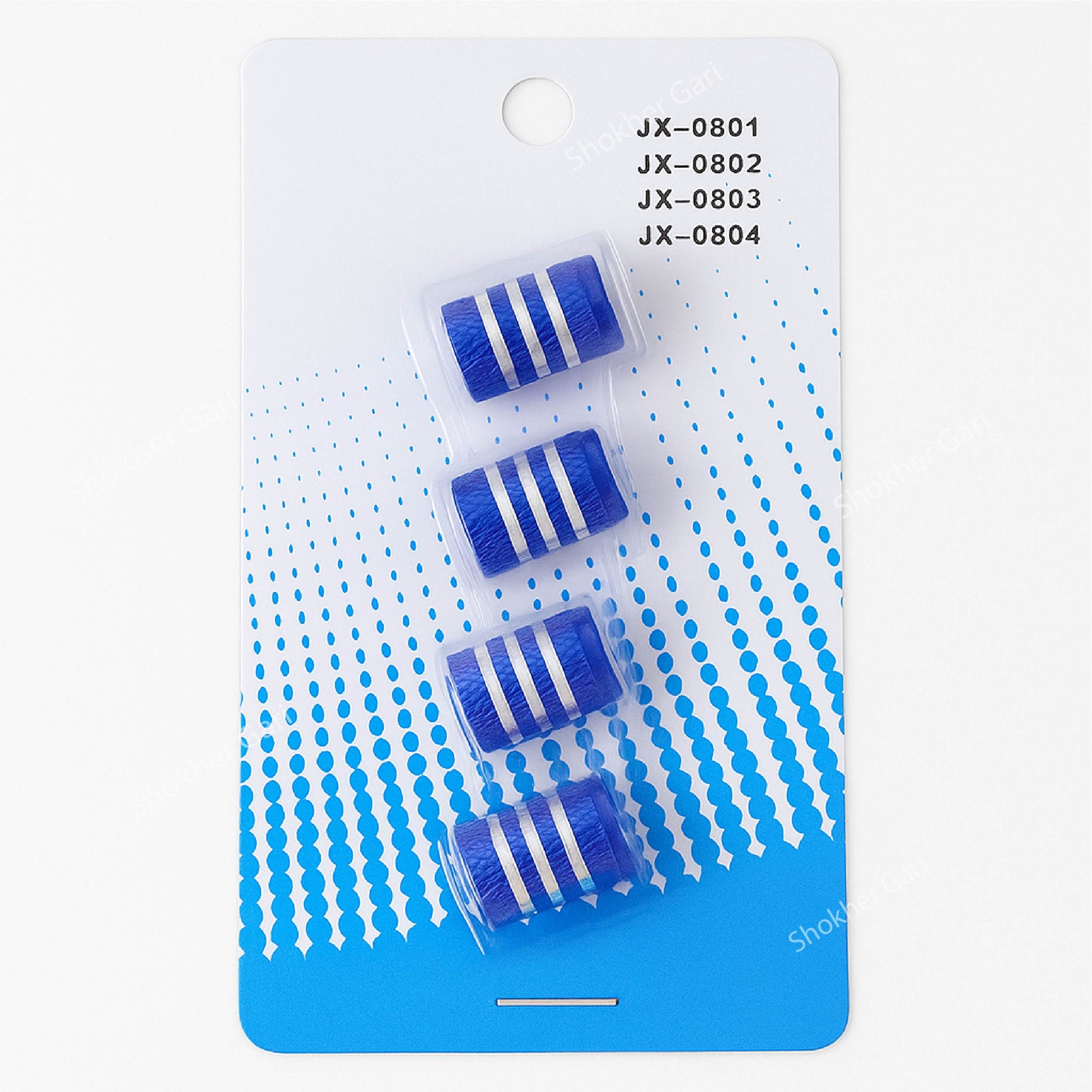 Car 4Pcs set Wheel Caps Nozzle Cap Aluminum - Blue image
