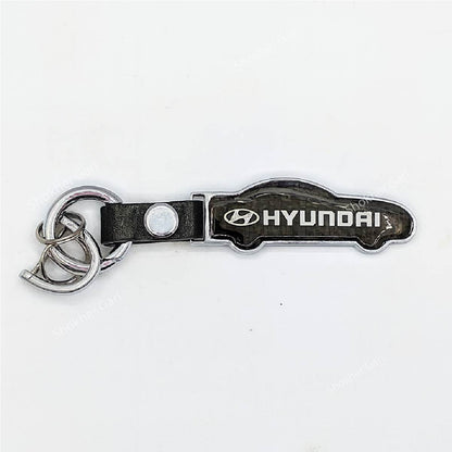 Carbon Car Shape Metal Keyring