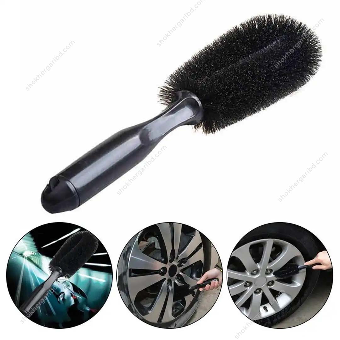 Black 1pc Universal Car Wheel Rims  Brush image 4