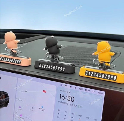 Bear Skateboard Car Dashboard Showpiece Magnetic Parking image 6