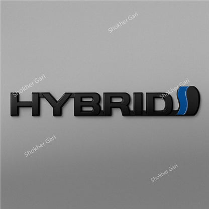 Chrome hybrid symbol - Hybrid vehicle logo - 3 Colors Aesthetic Chrome emblem badge image 3