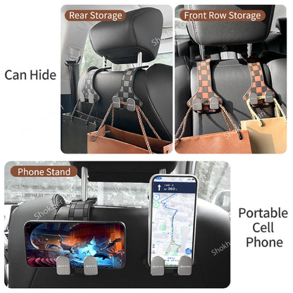 1 Pcs 2 in 1 PVC Car Seat Hanger Holder for Bags Double image 0